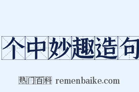 个中妙趣造句是什么意思的图片